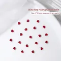Mini strass pour nail art en forme de cœur rouge vin taille 3x3,5 mm lot de 20 pièces - Bordeaux