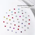 50 strass miniatures multicolores en forme de cœur pour décoration de nail art - Couleurs mélangées