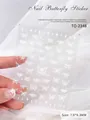 5D stereoscopic white butterfly nail art stickers with relief texture for DIY manicures - Thin Embossed White Butterfly (to 2348)