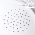 Lot de 50 mini strass transparents en forme de cœur à dos plat pour le nail art - Blanc