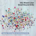 Mixed multi-colored flatback shaped nail art rhinestones set with hearts and round crystals - 001 Long Heart Mixed Style / 150 Pieces (50 Irregular + 100 Round)