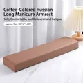 Reposamanos de manicura profesional largo marrón estilo ruso para soporte de mesa - Estilo de Reposacabezas Extendido / Marrón Café
