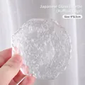 Clear textured glass nail art mixing palette, Japanese style, 9x8.5cm photo prop - Lace Frosted Texture Style (zqgj0121-01)