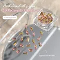 Funkelnde rosa rechteckige Nagelkrallen-Zirkonsteine, 4x7mm, 20 Stück pro Box - Rosa Rechteck (4x7mm) / 20er Set