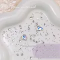 Professional nail art rhinestone material kit with K9 heart and diamond crystals - Blue Moonlight Gem Box