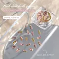 Rosa trapezförmige Nagelkunst-Zirkonia mit Goldkralle, 20 Stück pro Box, 3,5x7 mm - Rosa T-Form/Trapez (3.5x7mm) / 20er Set