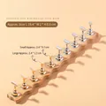 Japanese wooden nail practice base with 10 magnetic gold and silver holders set - Wave Long Base (5 Gold & 5 Silver Holders) / 1 Base + 10 Holders / Gold and Silver Mixed