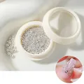 Zilveren stalen kralen in diverse maten voor nail art in een ronde opbergdoos wit - 1 Doos (05#)