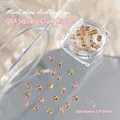 Funkelnde rosa quadratische Nagelkunst-Zirkon-Anhänger 20 Stück pro Box für Maniküre - Rosa Quadrat (3.5x3.5mm) / 20er Set
