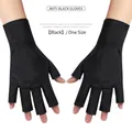 UV protection nail gloves in black for gel manicure protection and skin care - Black