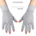 Professional grey UV protection gloves for nail art lamp usage one size fits all - Gray