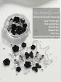 Elegant black camellia and butterfly nail art decoration kit with silver chain and pearls - Black Pansy Box