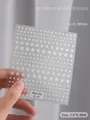 White 3D five-pointed star nail stickers featuring multiple sizes for professional manicure - Pentagram (52-01) / 1 Piece / White
