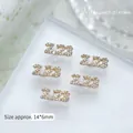 2023 gold-plated nail art charms with zircons for New Year manicure decoration - Gold Number Pendant Style (G-1182) / 1 Piece
