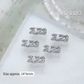 Shining silver 2023 nail charms with micro-pave zircon crystals for manicure decoration - Silver Number Pendant Style (G-1183) / 1 Piece