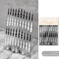 Halloween bone and flame nail art stickers in gothic black and white style, model to-2502 - Black and White Flame and Bone (to-2502)