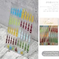 Vibrant colorful bone and flame nail art stickers, retro punk style thin nail decals - Colorful Flame and Bone (to-2504)