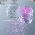 Iridescent purple pink Aurora nail crystals in clear jar for professional manicure decoration - 03# Purple Pink