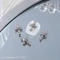 Punk style silver alloy skull cross nail art charm decorated with shiny rhinestones - Silver Skull Cross With White Stone (G964) / Single Piece