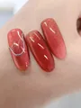 Deep burgundy magnetic cat eye nail gel with sparkling diamond glitter and pearl finish - 18# Wine Red Cat Eye