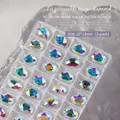Ovale schillernde K9-Kristall-Nagel-Strasssteine für professionelle Maniküre-Deko - Großer Ovaler Stil / 2er Pack