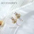 Shiny bow zircon nail charm with pearl drop pendant for DIY manicure deco - Gold Bowknot Pearl Pendant (g413) / 1 Piece (28*12mm)