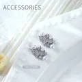 Elegant silver bow-knot nail charm with pearls and sparkling zircon stones for manicure - Silver Pave Pearl Bowknot (g418) / 1 Piece (13*8mm)