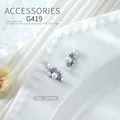 Elegant G419 pearl and zircon bow nail art charms, single pack, size 13x7mm for manicure - Silver Pearl Drill Bowknot (g419) / 1 Piece (13*7mm)