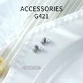 G421 geometric nail art charms with pearls and zircons, size 6x7mm - Silver Geometric Pearl Drill (g421) / 1 Piece (6*7mm)