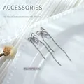 Bowknot zircon nail art charm with silver bead chains and teardrop stone accessory. - Silver Bowknot Tassel Chain (g429) / 1 Piece (50*10mm)