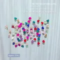 Premium colorful heart-shaped flatback rhinestones for nail art decoration, 50pcs mix pack - 004 Mixed Color Heart Style / 50 Pieces Set