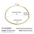 Detailed dimensions of 13cm stainless steel gold collar necklace with marquise cut crystal gem - Marquise Gemstone Style (YYCH026005) / Diameter 13CM