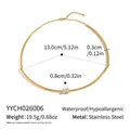 Detailed dimensions and weight of this waterproof minimalist gold stainless steel choker - Rectangular Gemstone Style (YYCH026006) / Diameter 13CM