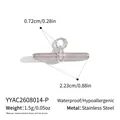 Detailed view of stainless steel T-bar pendant with cubic zirconia measurements and specs - Pendant Only (Without Chain) (YYAC2608014-P) / Silver