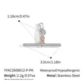 Detailed view of silver T-bar pendant with pink zircon showing exact dimensions and weight. - Pendant Only (YYAC2608012-P-PK) / Silver with Pink Stone (Pendant Only)