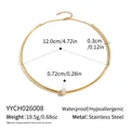 Detailed dimensions and specs of gold stainless steel choker with pear crystal pendant - Pear Gemstone Style (YYCH026008) / Diameter 12cm