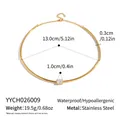 Detailed dimensions of minimalist gold stainless steel choker with zirconia stone. - Oval Gemstone Style (YYCH026009)