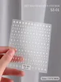 White 3D star-shaped self-adhesive nail art stickers for professional manicure decoration - Four-Pointed Star (53-01)