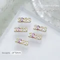 Breloques luxueuses dorées 2023 pour nail art avec zircon rose élégant pour la manucure - Style Numéro Strass Rose Doré (G-1187) / 1 Pièce