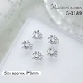 Décoration de nail art en zircon argenté étincelant 2023 pour manucure, de 7x8mm - Style Mini Numéro Argenté (G-1189) / 1 Pièce