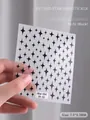 3D self-adhesive black star nail stickers with elegant sparkle pattern decals - Cross Star (54-02)