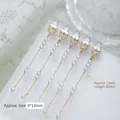 Charme d'ongle élégant avec chaîne en perle et zircon pour une manucure de luxe - Style Pendentif Longue Chaîne en Perles (G-1192) / 1 Pièce