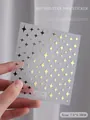 Professional 3D metallic gold star nail art stickers sheet for manicure decoration - Cross Star (54-03)