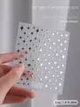 Silver 3D star-shaped nail art stickers with various star awn designs for manicure - Cross Star (54-04)