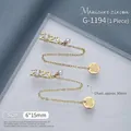 Pendentif chaîne de manucure dorée avec zircon 2023 et caractère Fu pour nail art - Style Pendentif Longue Chaîne Bénédiction (G-1194) / 1 Pièce