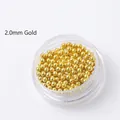 Professionelle 2,0 mm goldene Mini-Stahlkugeln für kreative Nailart-Dekorationen - 2.0mm (ca. 7g) / Gold