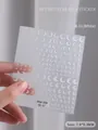 White 3D crescent moon nail art stickers sheet with self-adhesive backing for DIY manicure - Crescent Moon (58-01)