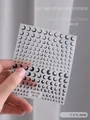 Self-adhesive black crescent moon nail art stickers for professional 3D decoration - Crescent Moon (58-02)