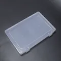 Draufsicht auf eine 24 cm lange, klare, rechteckige PP-Kunststoff-Aufbewahrungsbox - 23.8*16*3.05cm / Transparent