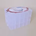 Large 3-layer 30-grid transparent plastic storage box with blue handle for toy organizing - Extra Large Multi-Layer / Clear